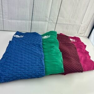 Booty by Brabants Leggings Bundle Colorful Textured Leggings Set One Size